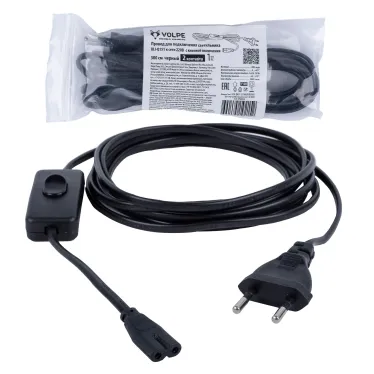 Провод для подключения светильника ULI-Q151 и ULI-Q951 к сети 220В 300 см 2 контакта с кнопкой включения Черный UCX-Q851 LT/300/B BLACK