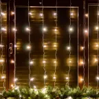 Занавес светодиодный 3х3м 192 светодиода Теплый белый свет Провод прозрачный TM Uniel ULD-C3030-192/DTA WARM WHITE IP20