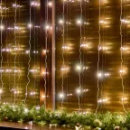 Занавес светодиодный 3х3м 192 светодиода Теплый белый свет Провод прозрачный TM Uniel ULD-C3030-192/DTA WARM WHITE IP20