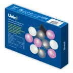Гирлянда садовая USL-S-230/PM1800 COTTON BALLS-1 на солнечной батарее «Клубки» 10 светодиодов Теплый белый свет 1*АА Ni-Mh аккумулятор в/к. IP44 TM Uniel