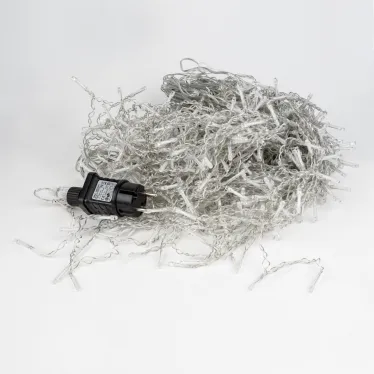 Бахрома светодиодная с эффектом мерцания 25м Соединяемая 440 светодиодов Теплый белый и белый свет Провод прозрачный ULD-B25006-440/TTK WARMWHITE-WHITE IP44 ТМ Uniel