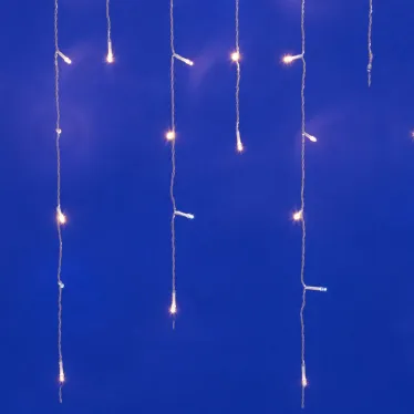 Бахрома светодиодная с эффектом мерцания 25м Соединяемая 440 светодиодов Теплый белый и белый свет Провод прозрачный ULD-B25006-440/TTK WARMWHITE-WHITE IP44 ТМ Uniel