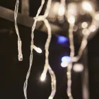 Бахрома светодиодная с эффектом мерцания 25м Соединяемая 440 светодиодов Теплый белый и белый свет Провод прозрачный ULD-B25006-440/TTK WARMWHITE-WHITE IP44 ТМ Uniel