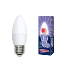 Лампа светодиодная LED-C37-7W/DW/E27/FR/NR Форма свеча, матовая. Norma. Дневной (6500K).