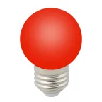 Лампа декоративная светодиодная LED-G45-1W/RED/E27/FR/С Форма шар матовая Цвет красный Картон