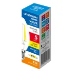 Лампа светодиодная. Форма свеча, LED-C35-5W/3000K/E14/CL/SLFпрозрачная. Теплый (3000K).