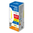 Лампа светодиодная Форма свеча прозрачная Теплый белый свет 3000K LED-C35-5,5W/3000K/E14/CL/SLF