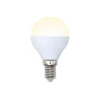 Лампа светодиодная LED-G45-7W/WW/E14/FR/NR . Форма шар, матовая. Серия Norma. Теплый белый свет (3000K). Картон. ТМ Volpe
