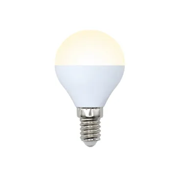 Лампа светодиодная LED-G45-7W/WW/E14/FR/NR . Форма шар, матовая. Серия Norma. Теплый белый свет (3000K). Картон. ТМ Volpe