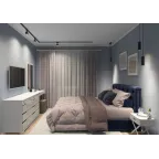 Шинопровод однофазный 3 м черн. заглушка и подвод питания в комплекте DENKIRS TR1003-BK