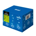 Занавес светодиодный фигурный с контроллером Снегопад 10 нитей 100 светодиодов Размер 2,7х0,6м Цвет свечения белый IP20 Провод прозрачный Упаковка картон ULD-E2706-100/DTA WHITE IP20 SNOWFALL