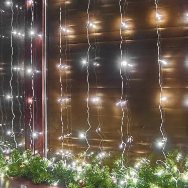 Занавес светодиодный 3х3м 192 светодиода Белый свет Провод прозрачный TM Uniel ULD-C3030-192/DTA WHITE IP20