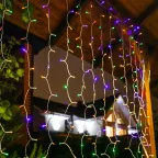 Садовый занавес на солнечной батарее USL-S-132/PT1515 MULTICOLOR CURTAIN 192 светодиода Разноцветный свет 1*АА Ni-Mh аккумулятор в/к IP44