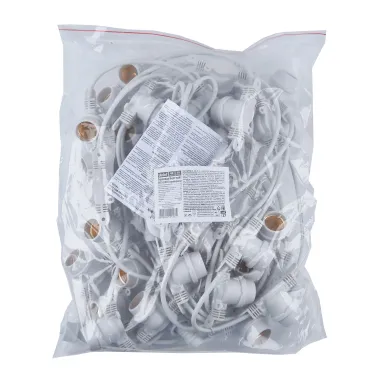 Гирлянда Белт-лайт 10м + 1,5м сетевой шнур 40 патронов E27 шаг 25см Белая UDL-K110 40/E27/10M IP65 WHITE BELT-LIGHT