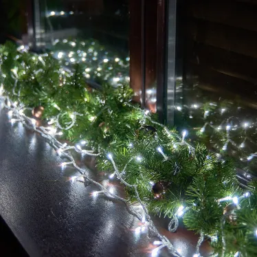 Гирлянда светодиодная 25м Соединяемая 225 светодиодов Белый свет Провод прозрачный ТМ Uniel ULD-S2500-225/STК WHITE IP20