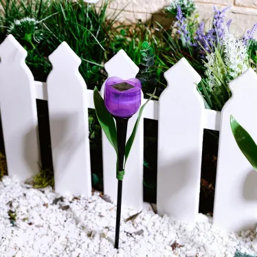Светодиодный садовый светильник на солнечной батарее СОЛАР USL-C-453/PT305 PURPLE TULIP