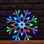Фигура светодиодная Снежинка 40х40см Подвесная 48 светодиодов RGB свет Провод прозрачный ULD-H4040-048/DTA RGB IP20 SNOWFLAKE TM Uniel