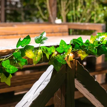 Садовая гирлянда на солнечной батарее USL-S-135/PT2000 IVY Плющ 20 светодиодов Теплый белый свет 1*АА Ni-Mh аккумулятор в/к IP44