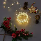 Гирлянда светодиодная Роса 5м 125 светодиодов Теплый белый свет Провод прозрачный ТМ Uniel ULD-S0500-125/DTA WARM WHITE IP20 DEWDROP