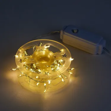 Гирлянда светодиодная Роса 5м 125 светодиодов Теплый белый свет Провод прозрачный ТМ Uniel ULD-S0500-125/DTA WARM WHITE IP20 DEWDROP