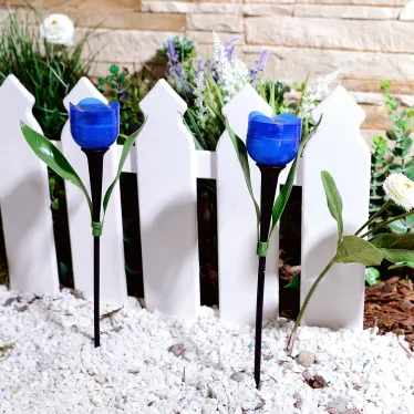 Светодиодный Светильник садовый на солнечной батарее СОЛАР USL-C-454/PT305 BLUE TULIP