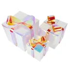 ULD-R509 USB GIFTBOX SET Светильник декоративный «Коробки с подарками», с USB проводом. Набор из 3штук. 300 светодиодов. Белый свет. Цвет корпуса радужный. TM Uniel