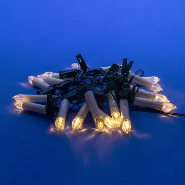 Гирлянда светодиодная Свечки 4м 20 светодиодов Теплый белый свет Постоянное свечение Провод зеленыйULD-S0400-020/SGA WARM WHITE IP20 CANDLES