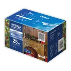 Гирлянда светодиодная 25м Соединяемая 225 светодиодов Белый свет Провод прозрачный ТМ Uniel ULD-S2500-225/STК WHITE IP20