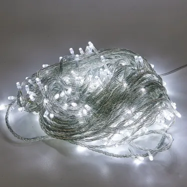 Гирлянда светодиодная 25м Соединяемая 225 светодиодов Белый свет Провод прозрачный ТМ Uniel ULD-S2500-225/STК WHITE IP20
