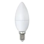 Лампа светодиодная LED-C37-9W/NW/E14/FR/NR Лампа светодиодная. Форма свеча, матовая. Серия Norma. Белый свет (4000K). Картон. ТМ Volpe
