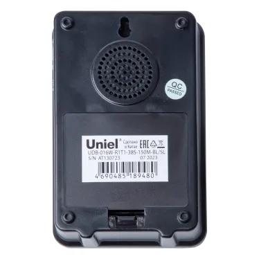 Звонок беспроводной радиус действия 150 м, черный с серебристым UDB-016W-R1T1-38S-150M-BL/SL