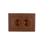 MIRA Розетка двойная без заземления сосна
