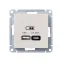 ATLASDESIGN USB РОЗЕТКА A + тип-C 45W высокоскор.заряд. QC,PD, механизм, БЕЖЕВЫЙ