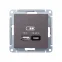 ATLASDESIGN USB РОЗЕТКА A + тип-C 45W высокоскор.заряд. QC, PD, механизм, МОККО