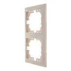 MIRA Рамка 2 поста вертикальная без вставок крем