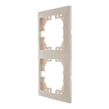 MIRA Рамка 2 поста вертикальная без вставок крем