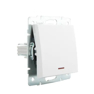 Выключатель RAIN с подсветкой белый механизм