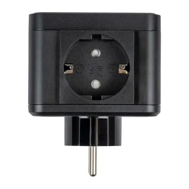 Разветвитель сетевой с выключателем с заземлением 2 гнезда 2USB+1TYPE C 16А 3500Вт Черный ТМ UnielS-GES2-16SBUC BLACK