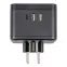 Разветвитель сетевой с выключателем с заземлением 2 гнезда 2USB+1TYPE C 16А 3500Вт Черный ТМ UnielS-GES2-16SBUC BLACK