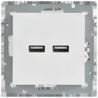 BRITE Розетка USB A+A 5В 3,1А РЮ10-1-БрАБ арктический белый IEK