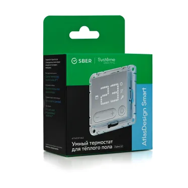 ATLASDESIGN SMART Термостат программируемый для электрического теплого пола, Zigbee, 16 А, мех., БЕЛЫЙ