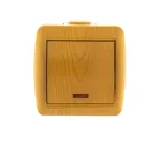 Выключатель одноклавишный, с подсветкой, ольха