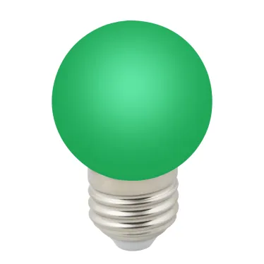 Лампа декоративная светодиодная LED-G45-1W/GREEN/E27/FR/С Форма шар матовая Цвет зеленый Картон
