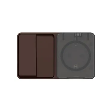 AtlasDesign PROFI IP54 О/У БЛОК: РОЗ. з/к со шт. 16А, ВЫКЛ.2-клав.10А, КОРИЧНЕВЫЙ