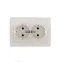 DERIY Розетка х2 с/з ПБТ жемчужно-белый