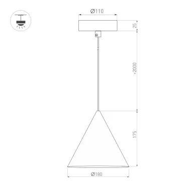 Светильник светодиодный SP-MAKOTO-R180-10W Warm3000 (WH, 36 deg, 230V, TRIAC) (ARL, IP20 Металл, 3 года)