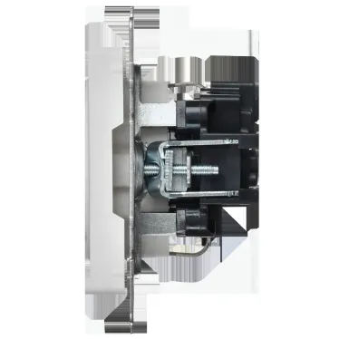 BRITE Розетка 1-местная с заземлением с защитными шторками 16А безвинтовое крепление РС24-1-0-БрАБ арктический белый IEK