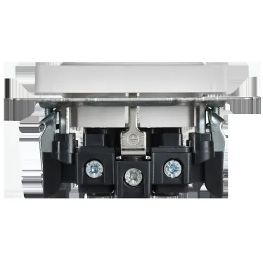 BRITE Розетка 1-местная с заземлением с защитными шторками 16А безвинтовое крепление РС24-1-0-БрАБ арктический белый IEK