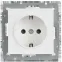 BRITE Розетка 1-местная с заземлением с защитными шторками 16А безвинтовое крепление РС24-1-0-БрАБ арктический белый IEK