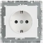 BRITE Розетка 1-местная с заземлением с защитными шторками 16А безвинтовое крепление РС24-1-0-БрАБ арктический белый IEK